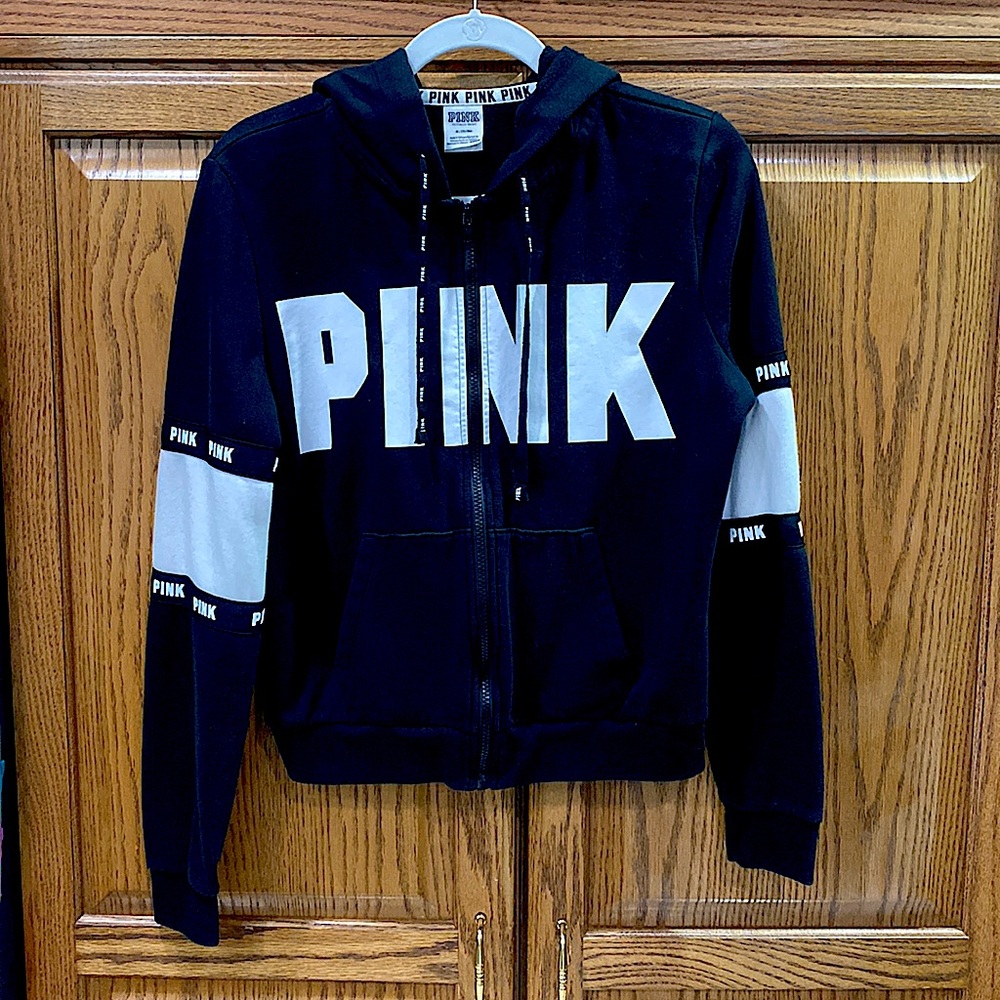 PINK black zippered hoodie